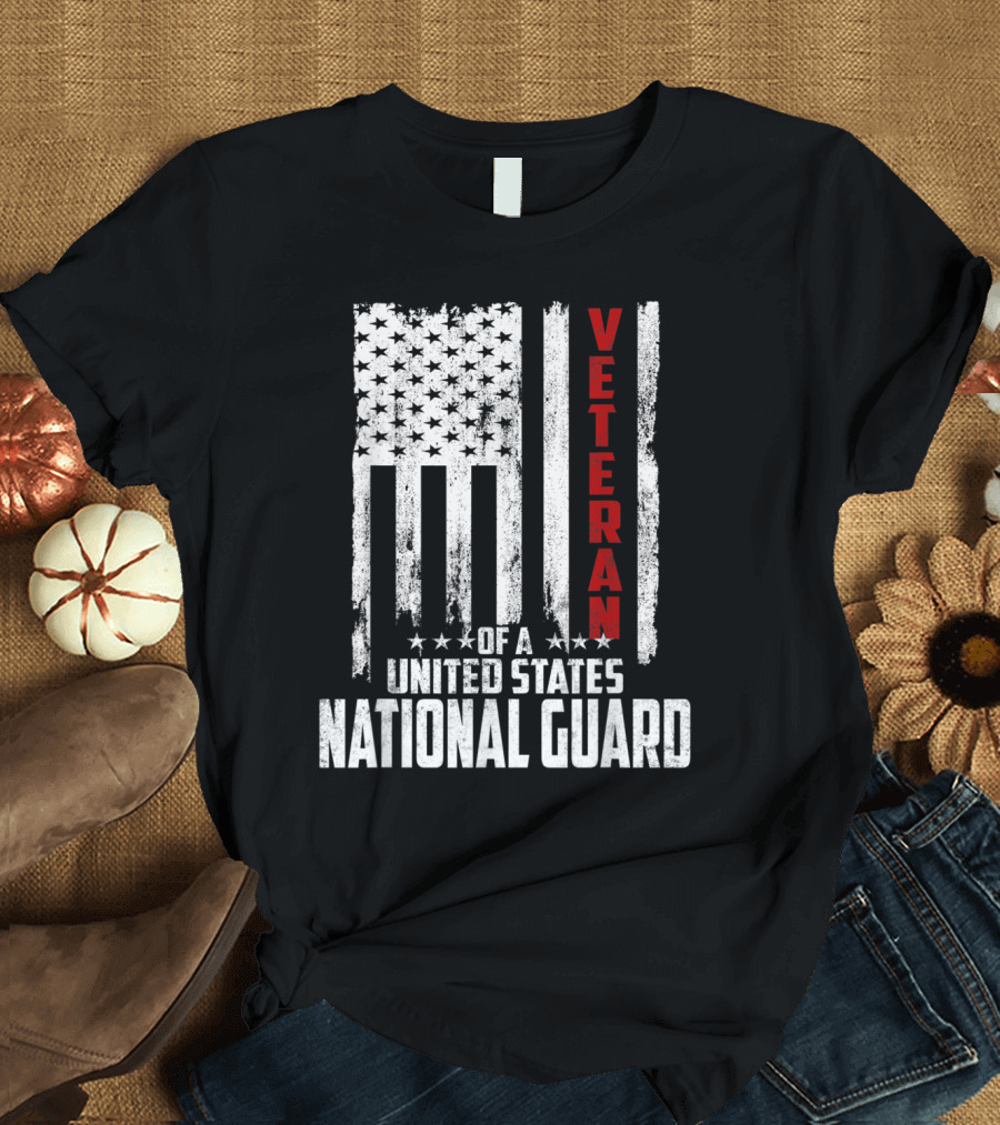 Veteran of the United States National Guard American Flag T-Shirt