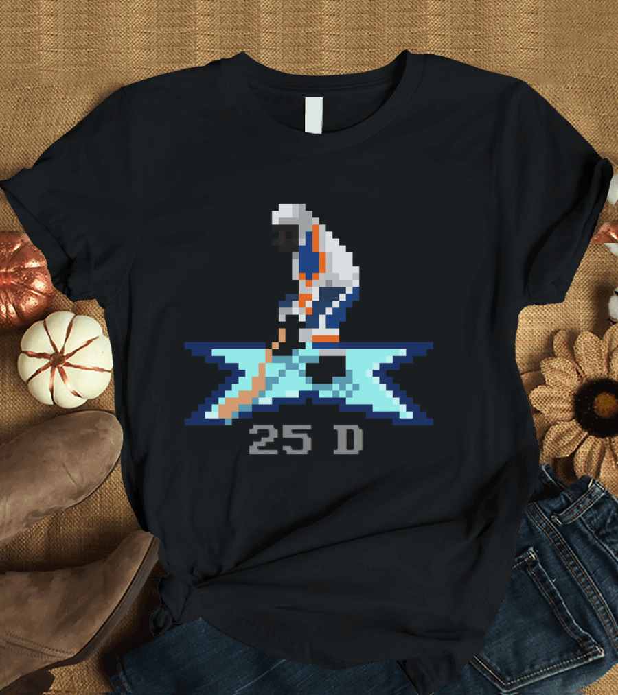 16 Bit Hockey Player 25 D Retro Pixel T-Shirt