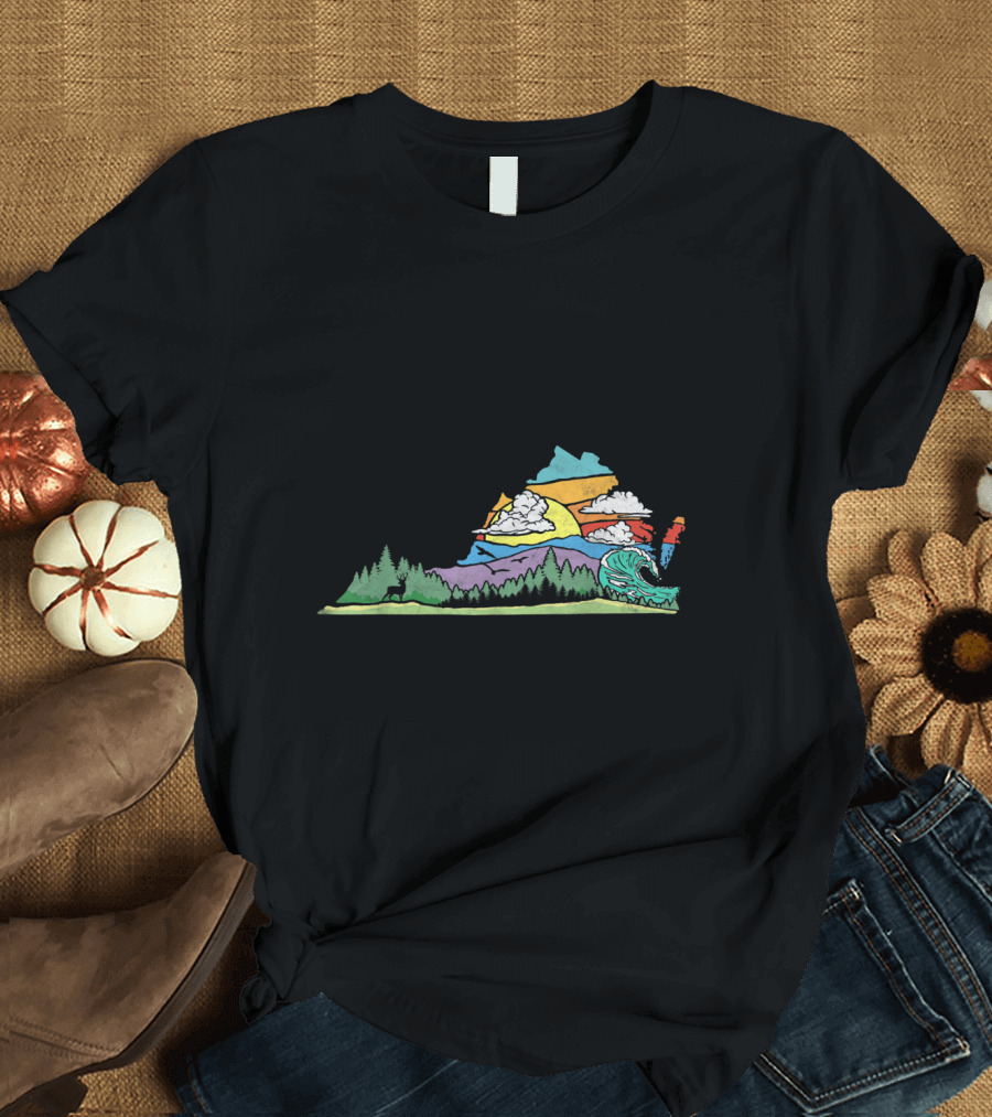 Vintage Virginia Outdoors and Nature Lover 80s Scenic Landscape T-Shirt