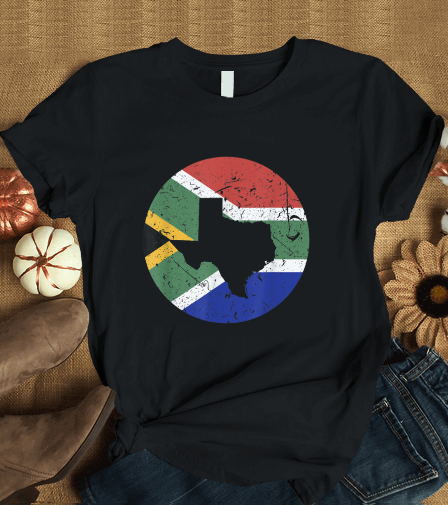 Proud Texan African Heritage Texas South Africa Flag T-Shirt
