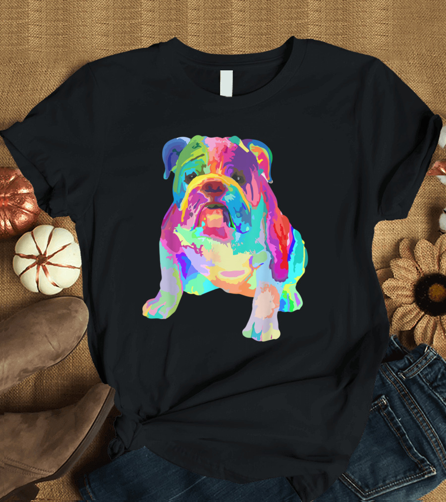 Colorful English Bulldog T-Shirt