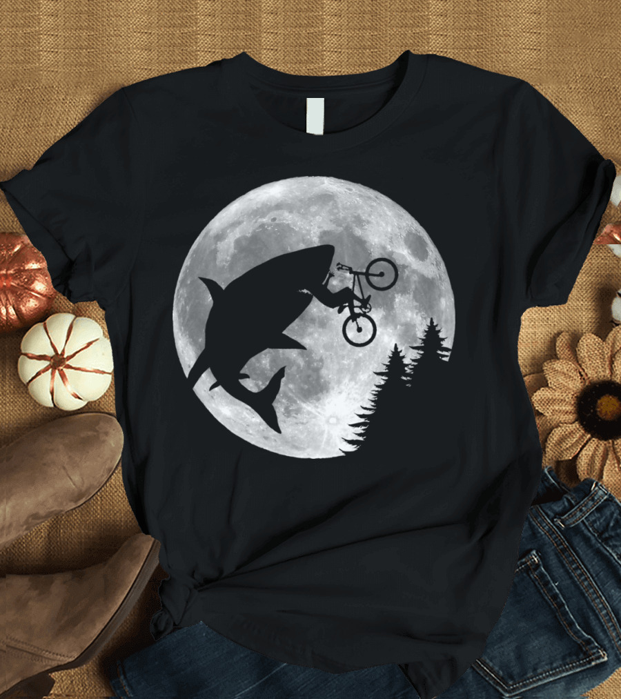 Sharks in the Sky Bicycle Moon T-Shirt