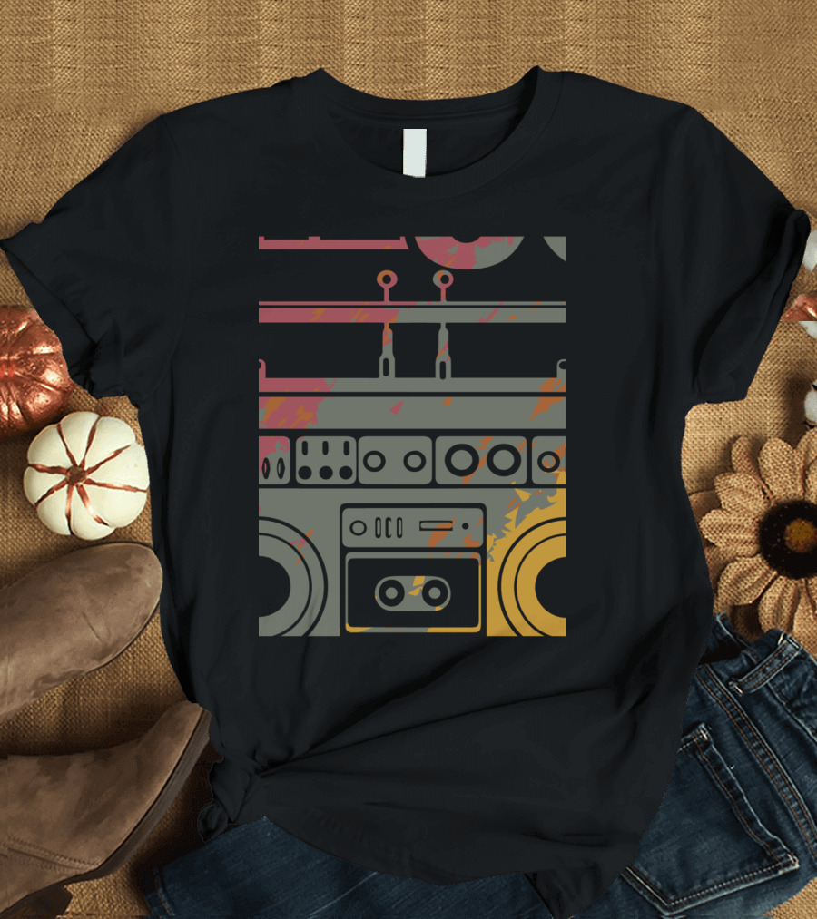Nostalgic 90s Boombox Design with Vibrant Retro Vibes T-Shirt