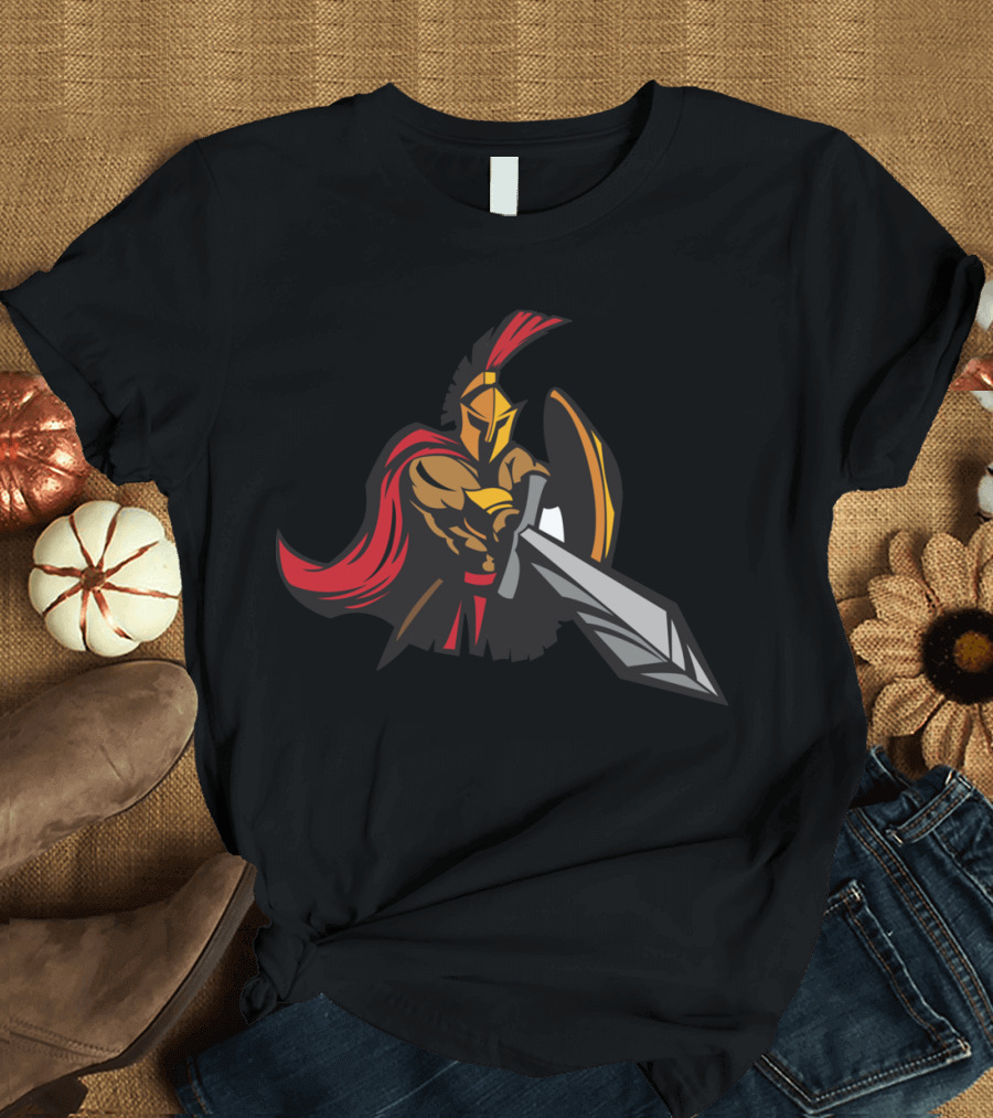 Spartan Warrior with Sword and Shield Fighter T-Shirt