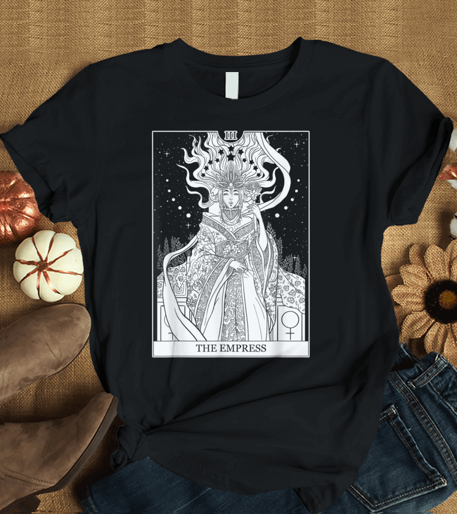 Occultist Empress Tarot Card III The Empress Celestial Starry Night T-Shirt