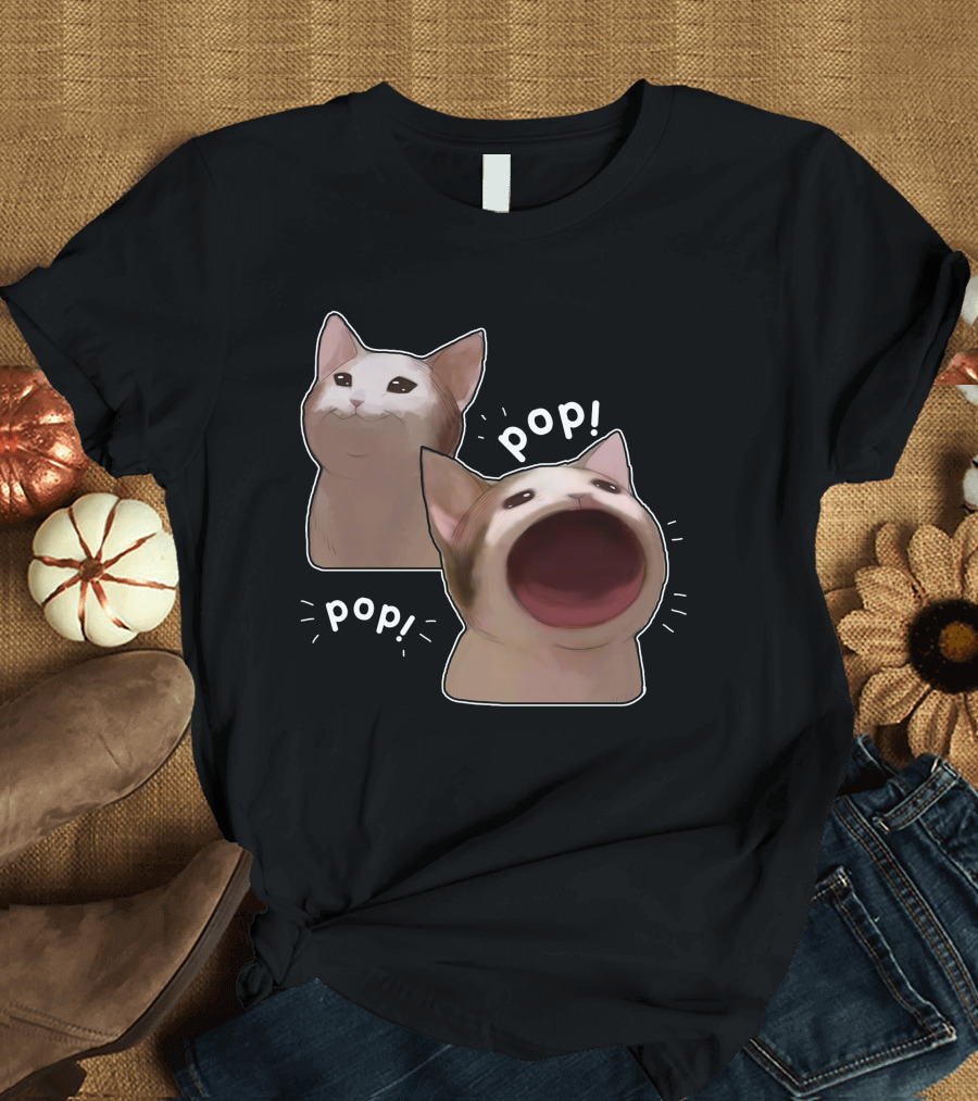 Pop Cat Meme Funny Pop T-Shirt
