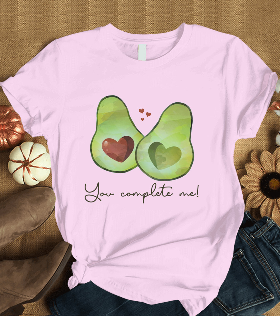 You Complete Me Cute Avocado Valentine's Day for Lovers T-Shirt