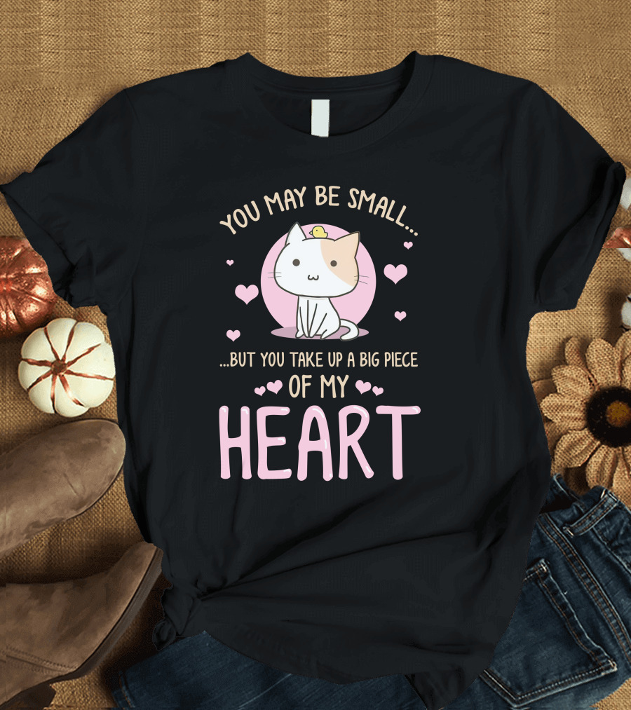 You May Be Small But You Take Up a Big Piece of My Heart Cat Chinchilla Mom Love T-Shirt