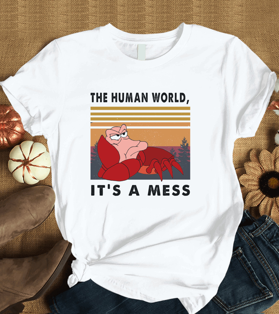 The Human World It's a Mess Crab Sunset T-Shirt