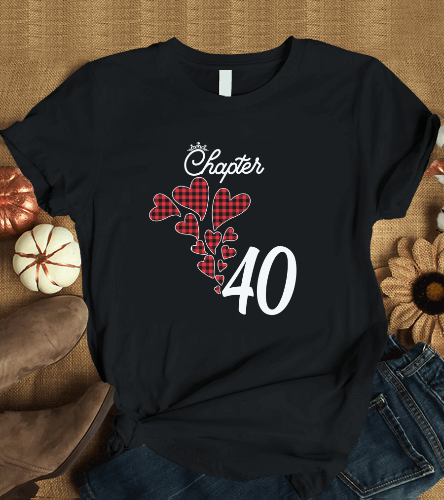 Chapter 40 Buffalo Plaid Hearts T-Shirt