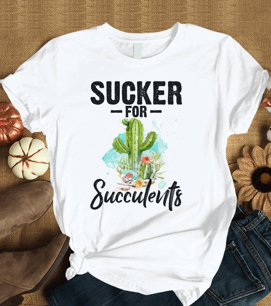 Sucker for Succulents Cactus Watercolor Art RD Cactus T-Shirt