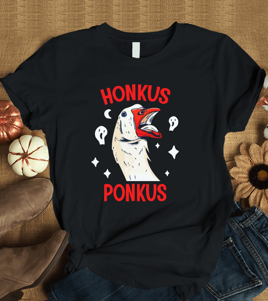 Honkus Ponkus Goose Moon and Ghosts Elements T-Shirt