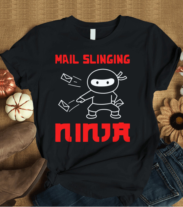 T-Shirt: Mail Slinging Ninja Dual Wielding Envelopes T-Shirt Mail Slinging Ninja Dual Wielding Envelopes T-Shirt