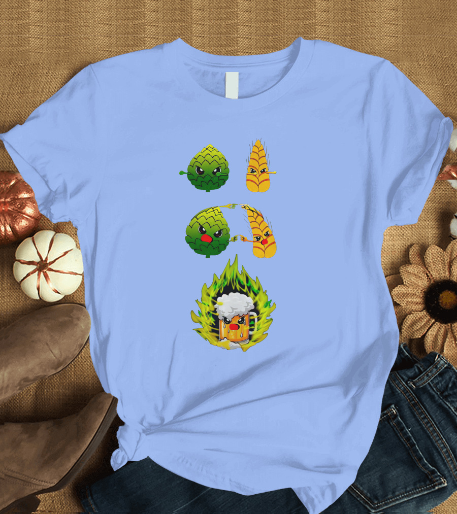 Hop Barley Fusion Dance Brewing Beer Flame Animation T-Shirt