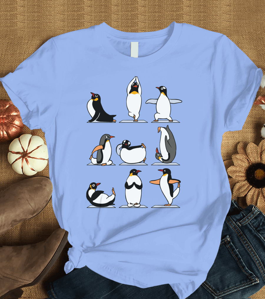 Penguin Yoga Poses Collection T-Shirt