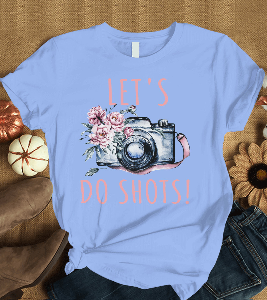 Let's Do Shots Floral Camera T-Shirt