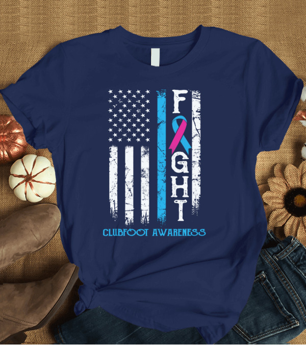 T-Shirt: Fight Clubfoot Awareness US Flag T-Shirt Fight Clubfoot Awareness US Flag T-Shirt