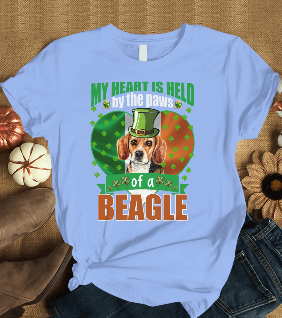 My Heart is Held by the Paws of a Beagle Irish T-Shirt