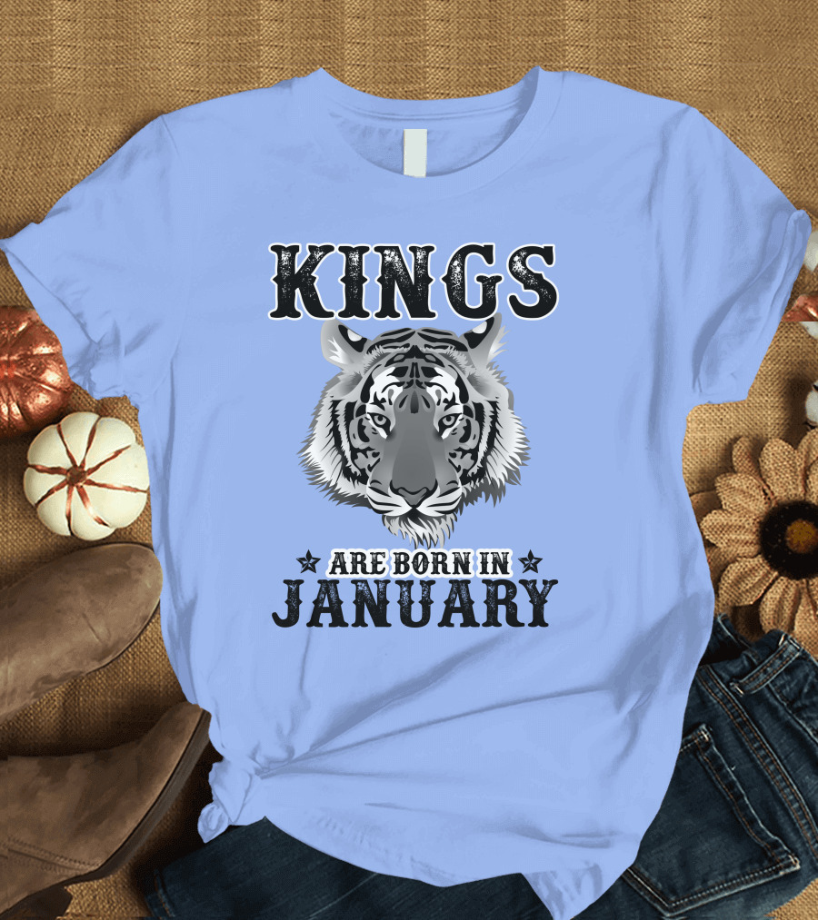 Kings Are Born In January Tiger T-Shirt