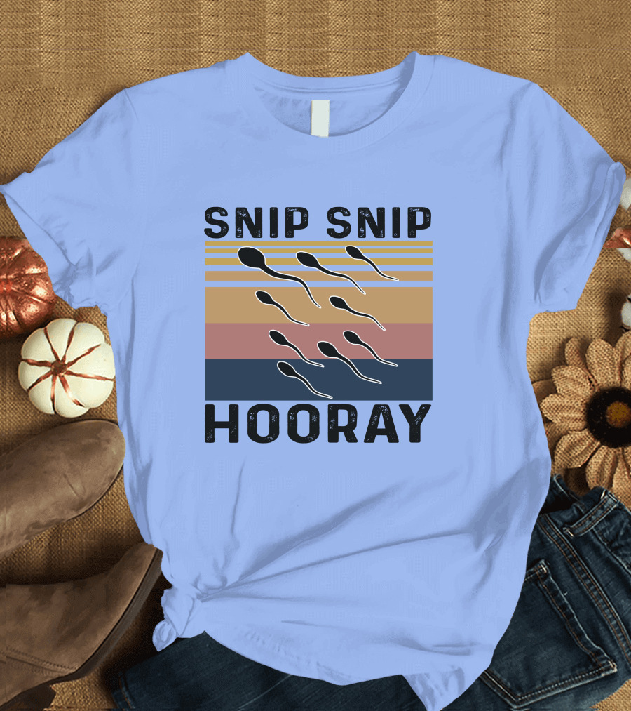 Snip Snip Hooray Vintage Sperm Motif T-Shirt