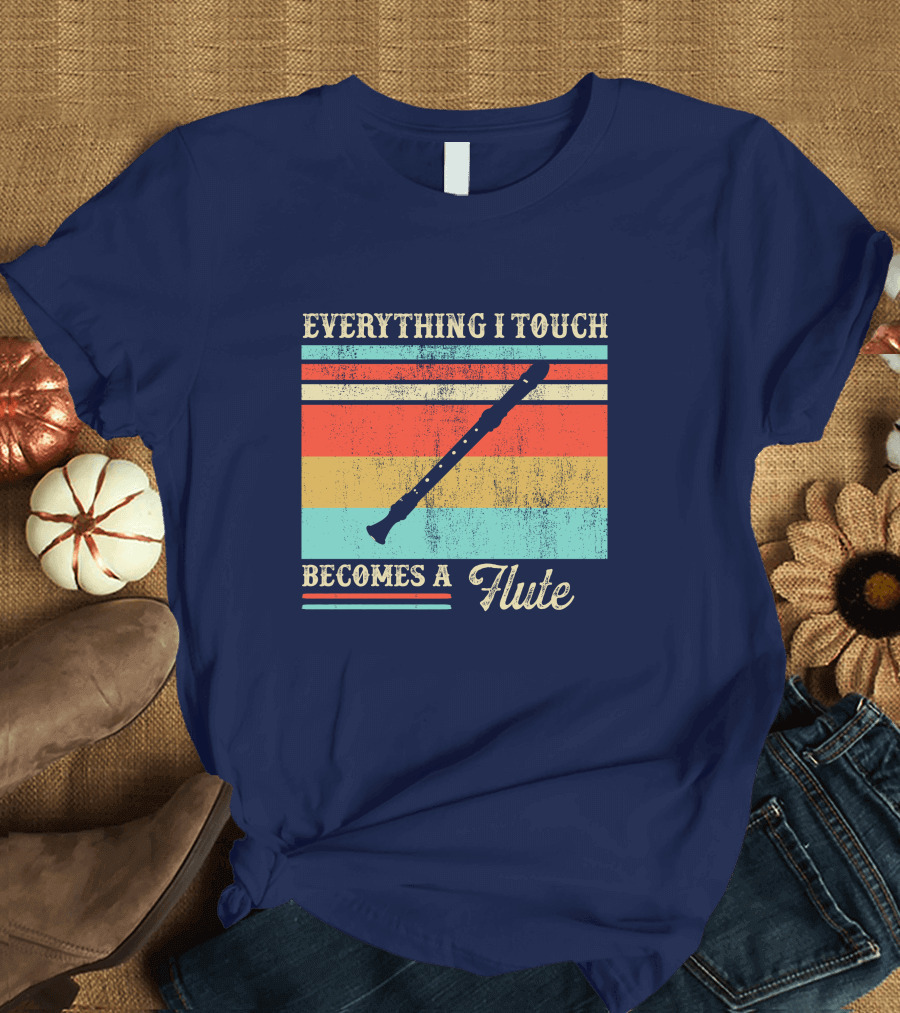 Everything I Touch Becomes a Flute Retro Stripes T-Shirt