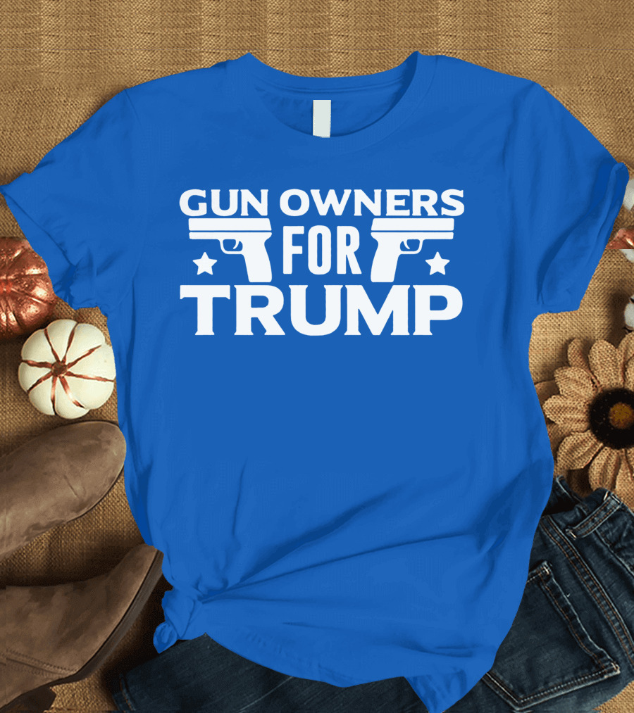 Gun Owners For Trump President Cap Second Amendment Pistol Stars T-Shirt