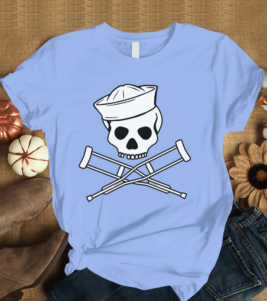 Mtv Music Television Sailor Skull Crossed Crutches Jackass T-Shirt