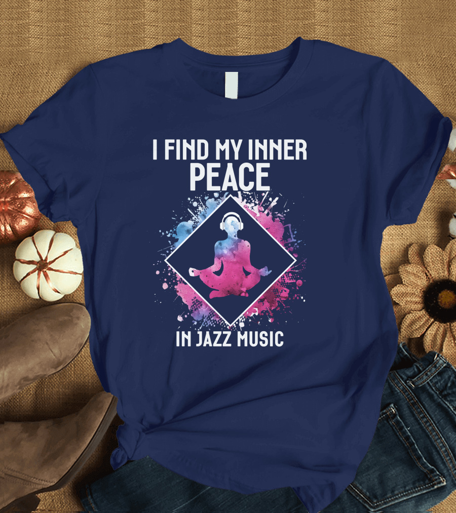 RD Music Lovers I Find My Inner Peace in Jazz Music with Meditative Headphones T-Shirt
