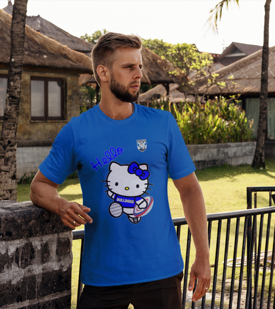 NRL1004 Hello Bulldogs Canterbury Bankstown Hello Kitty T-Shirt