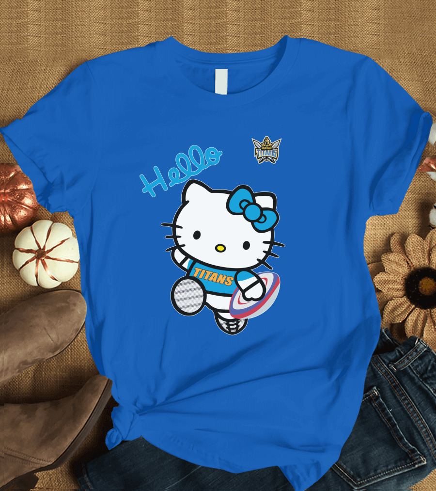 Gold Coast Titans Hello Kitty Rugby NRL1006 Fan T-Shirt