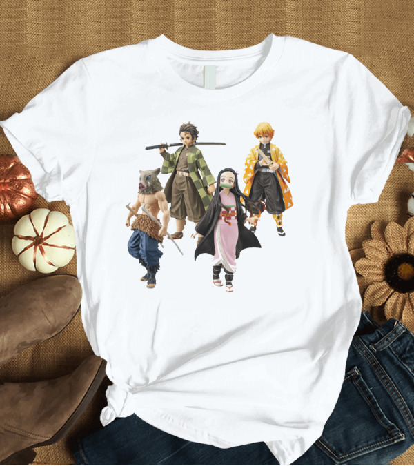 T-Shirt: Demon Slayer Tanjiro Nezuko Zenitsu Inosuke Figures T-Shirt Demon Slayer Tanjiro Nezuko Zenitsu Inosuke Figures T-Shirt