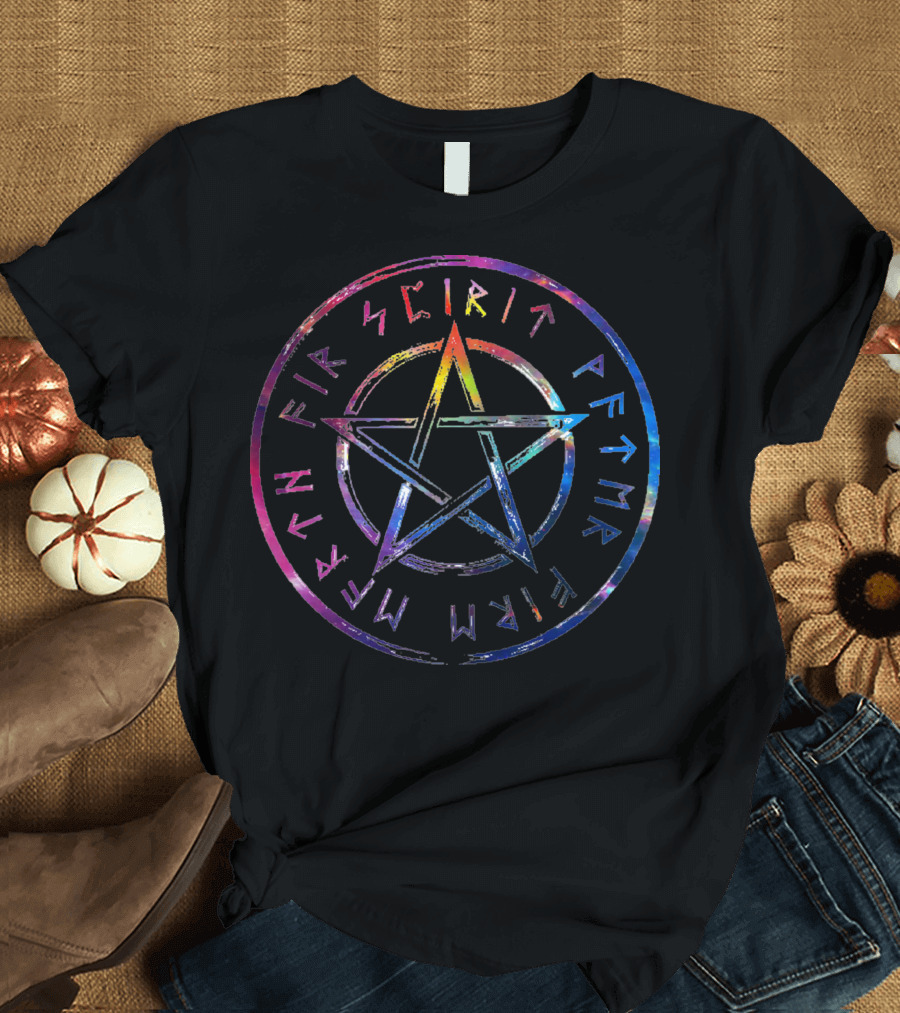 Runes Of Magic Spirit Fire Water Earth Pentacle T-Shirt