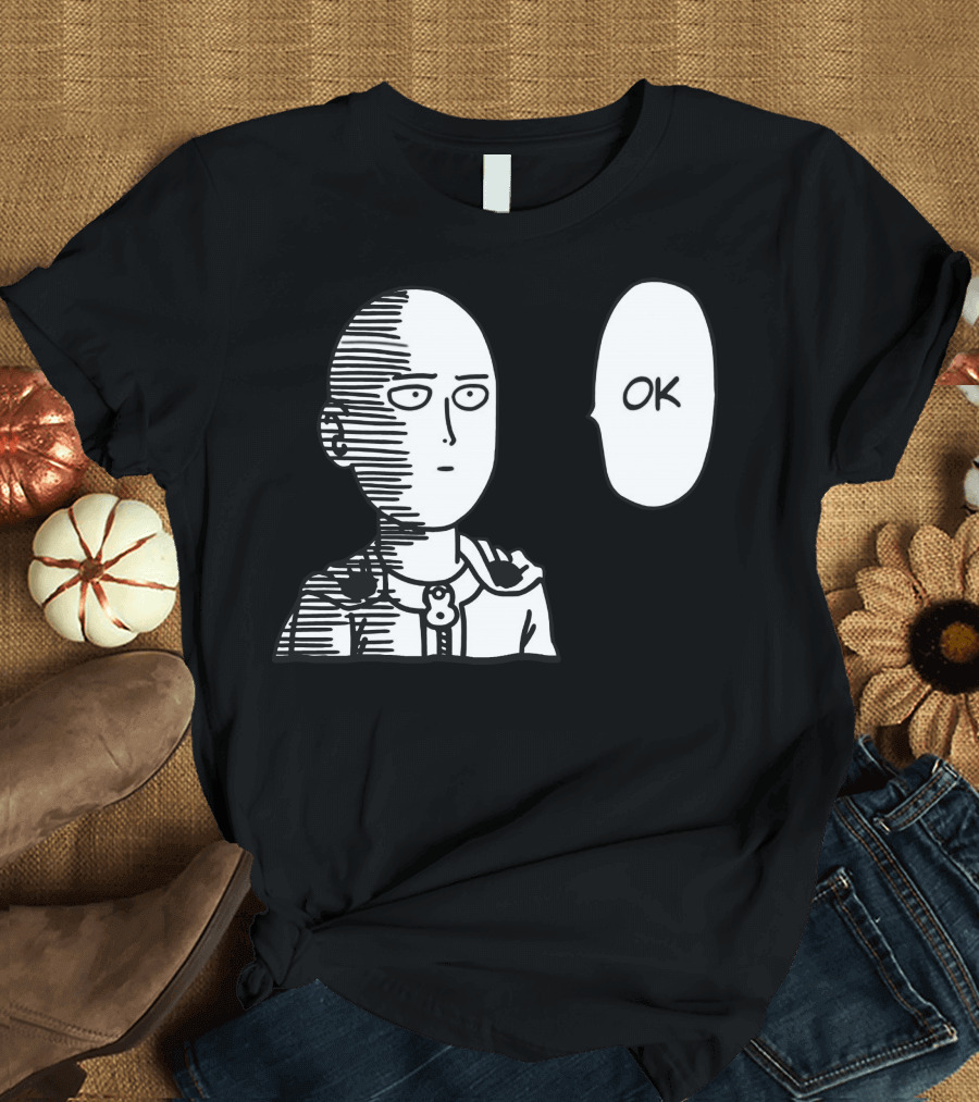 Saitama OK Manga Style Face Expression T-Shirt