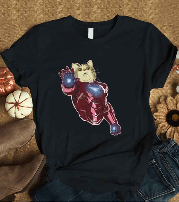 T-Shirt: Cat Cute Iron Superhero Armor T-Shirt Cat Cute Iron Superhero Armor T-Shirt