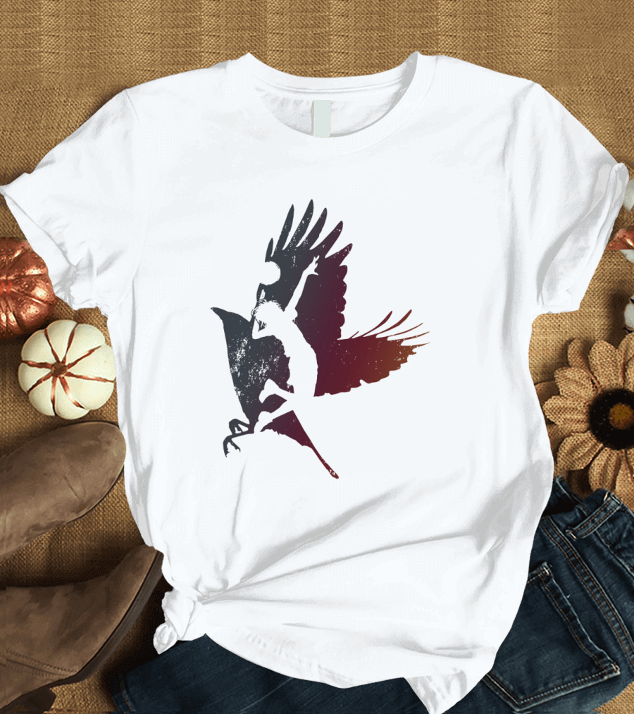 Volleyball Player Silhouette with Bird Wings T-Shirt