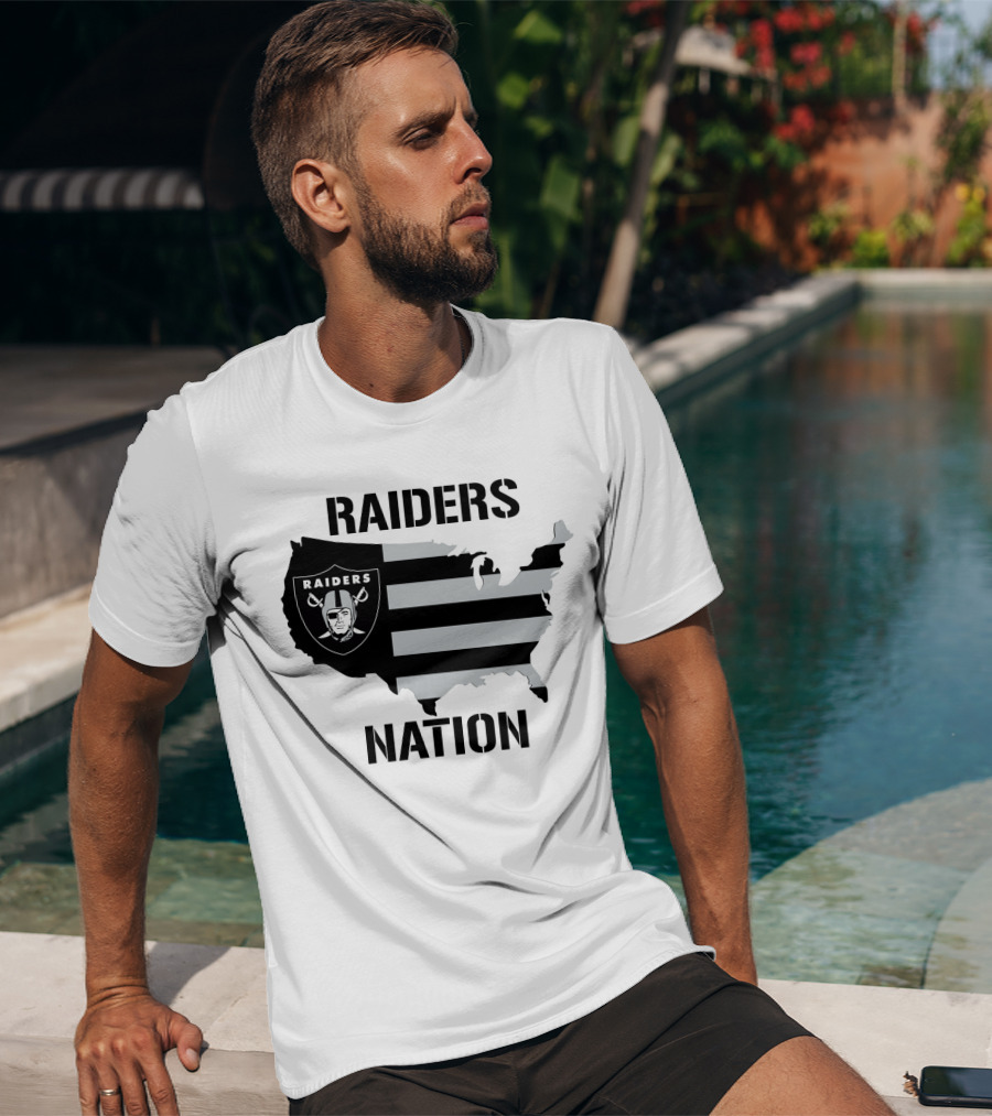 Raiders Nation USA Map T-Shirt