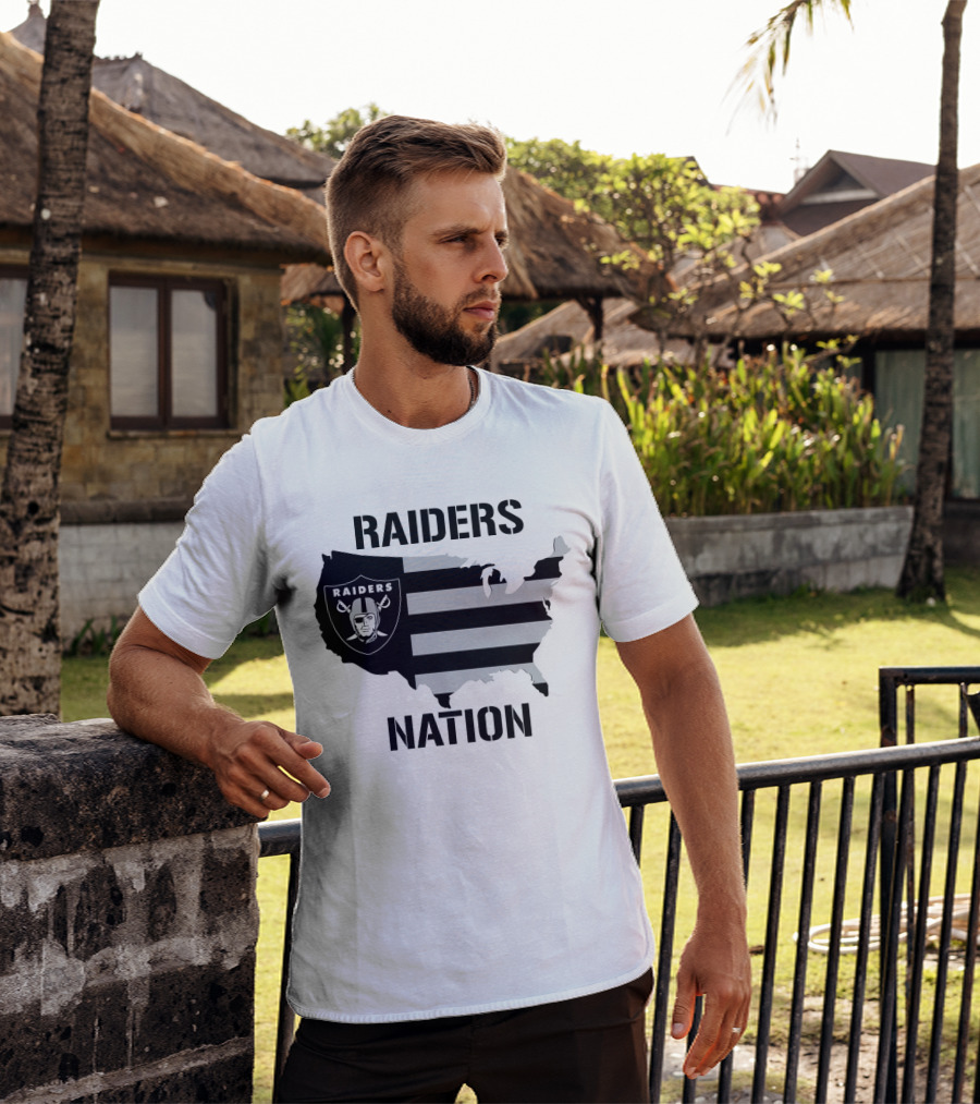 Raiders Nation USA Map T-Shirt