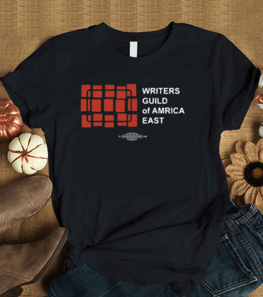 WRITERS GUILD OF AMERICA EAST Red Grid T-Shirt
