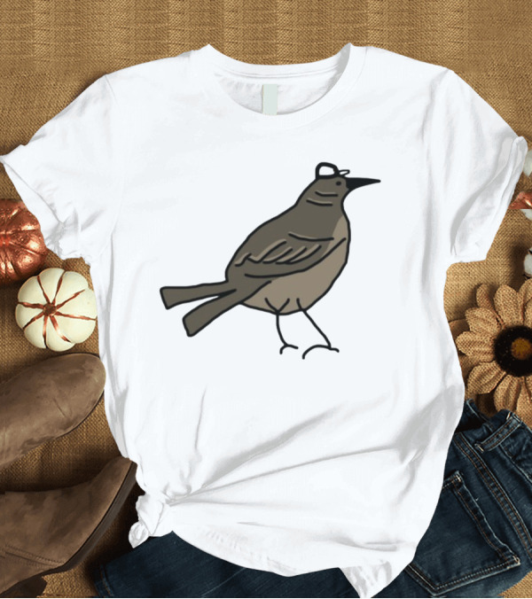 T-Shirt: Mr. Mockingbird Victory Hat Bearing Bird T-Shirt Mr. Mockingbird Victory Hat Bearing Bird T-Shirt