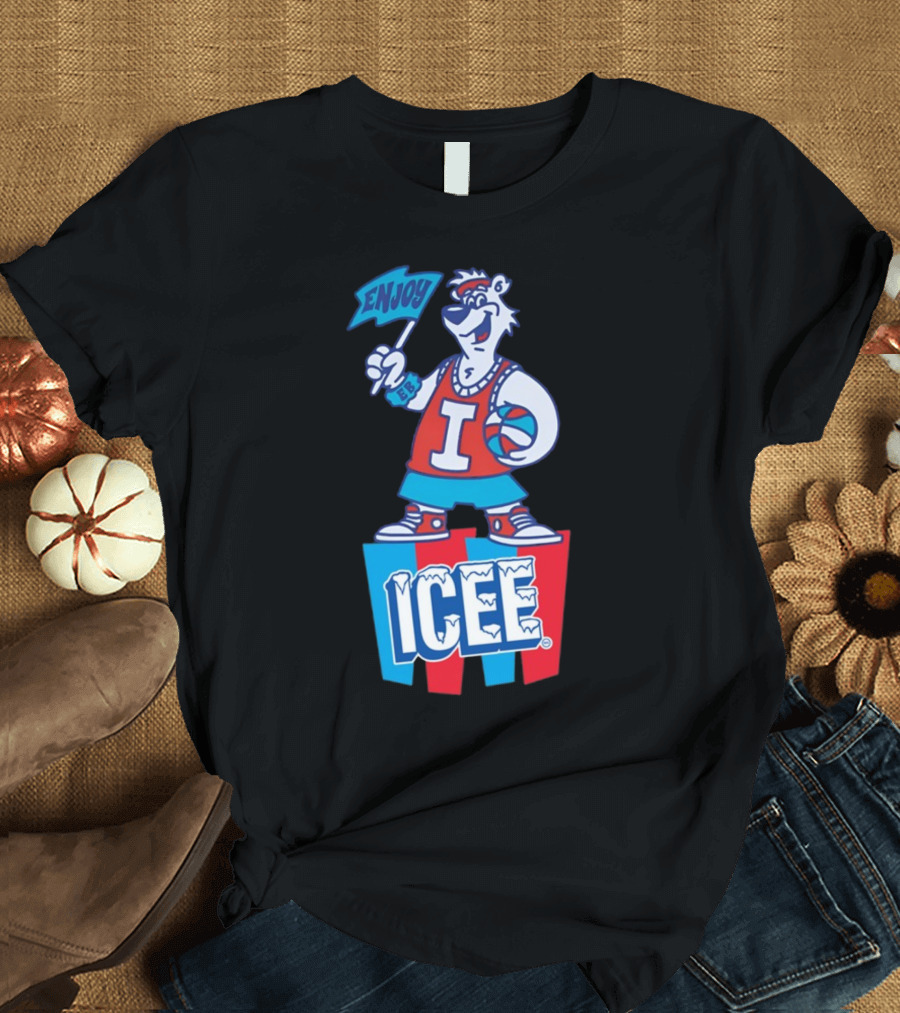 Enjoy Icee Basketball Bear Iconic Frozen Drink Fun T-Shirt