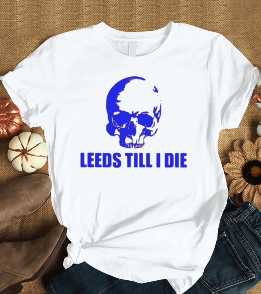 Leeds Till I Die Blue Skull T-Shirt