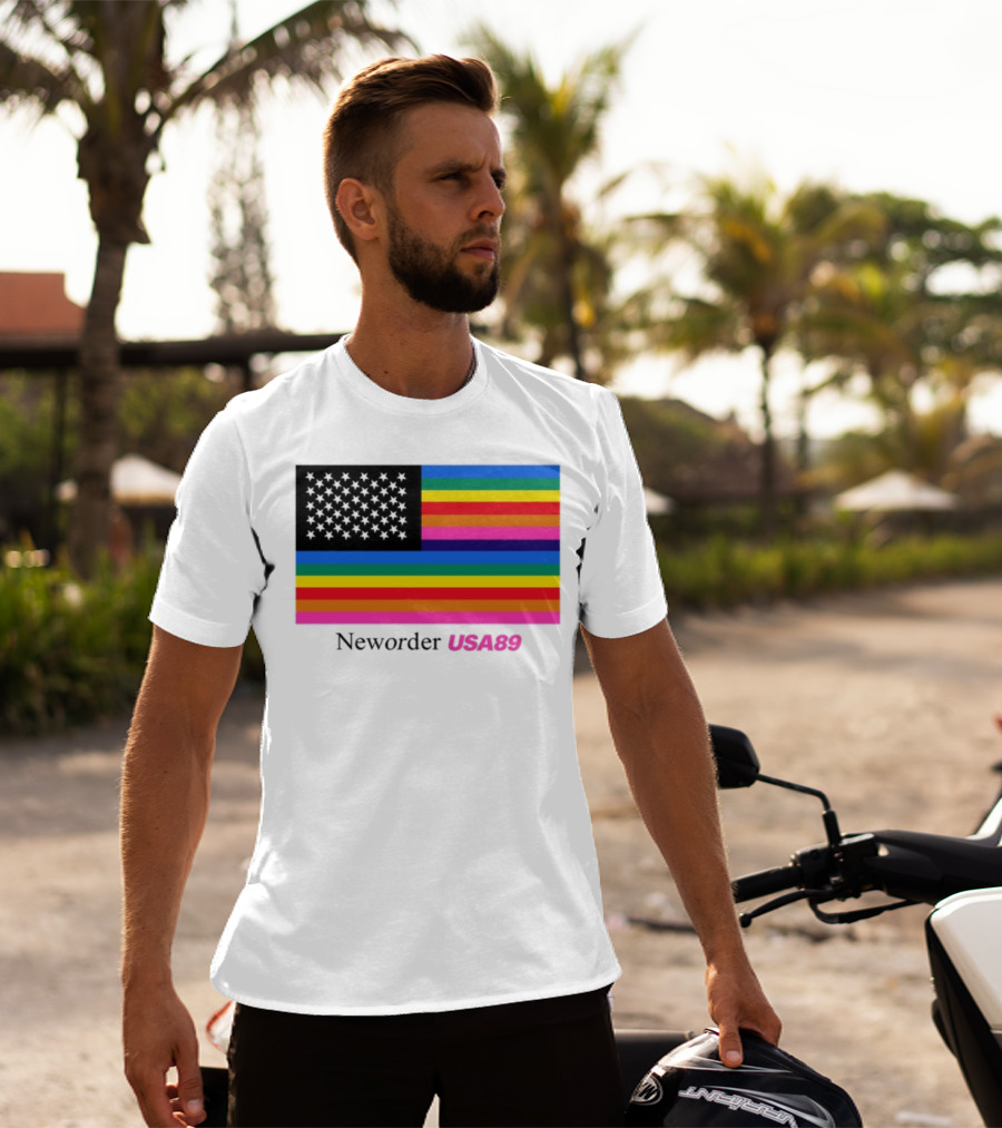 Neworder USA89 Literallyvergil Rainbow Flag T-Shirt
