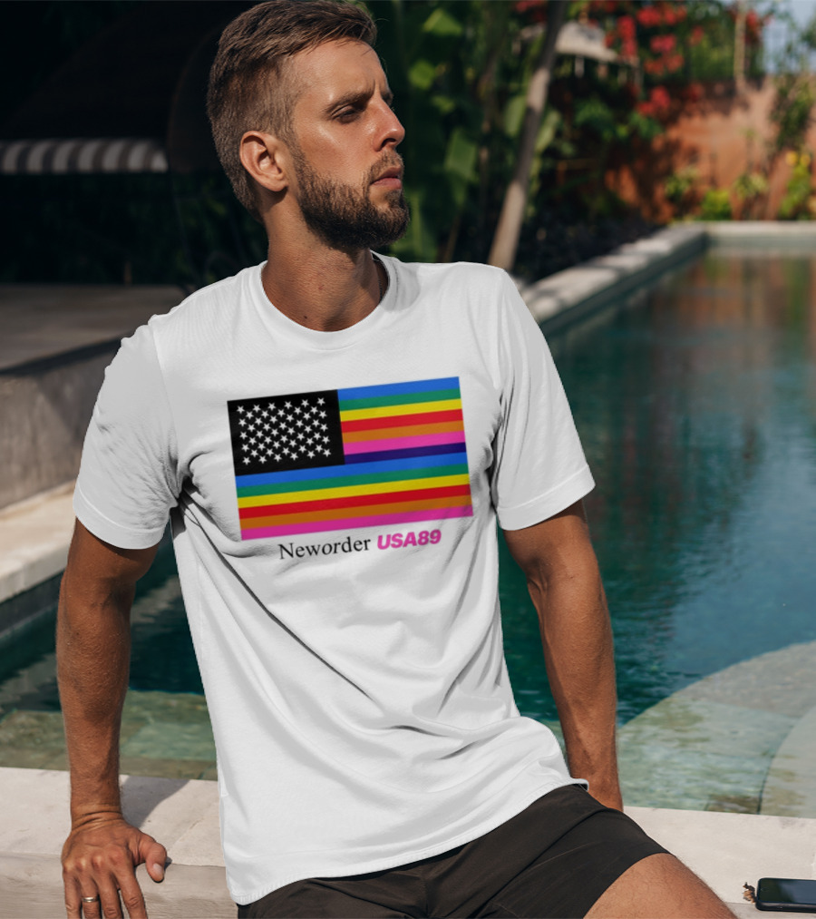 Neworder USA89 Literallyvergil Rainbow Flag T-Shirt