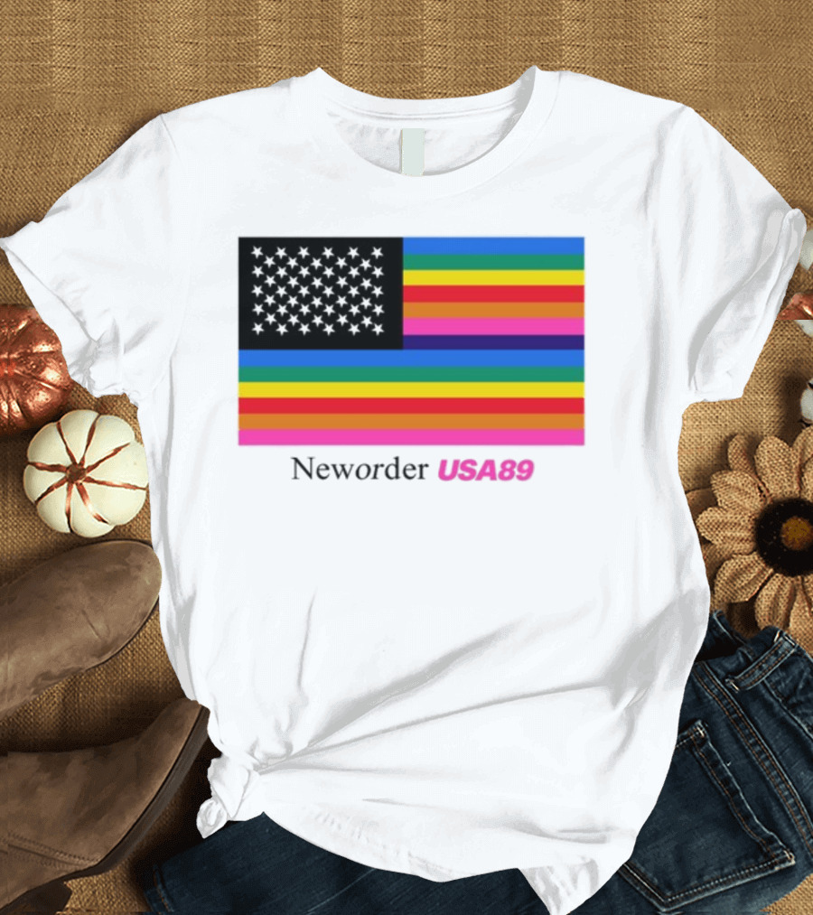 Neworder USA89 Literallyvergil Rainbow Flag T-Shirt