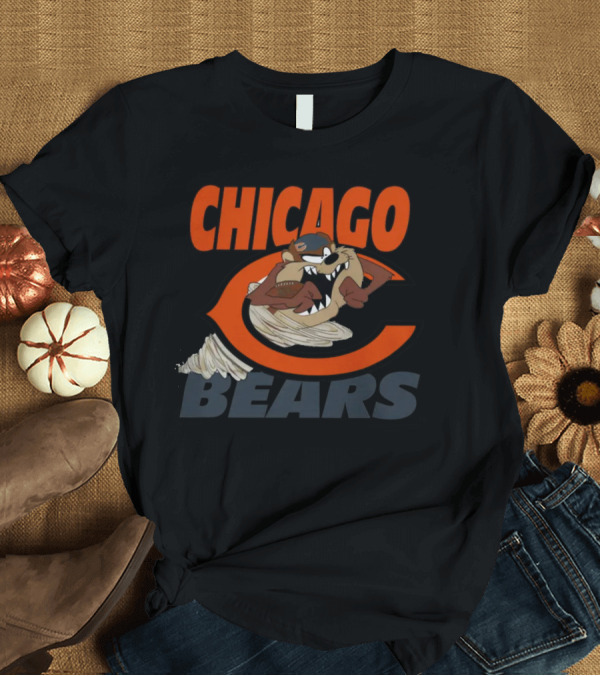 T-Shirt: Chicago Bears Tazmanian Taz Devil Crossover T-Shirt Chicago Bears Tazmanian Taz Devil Crossover T-Shirt
