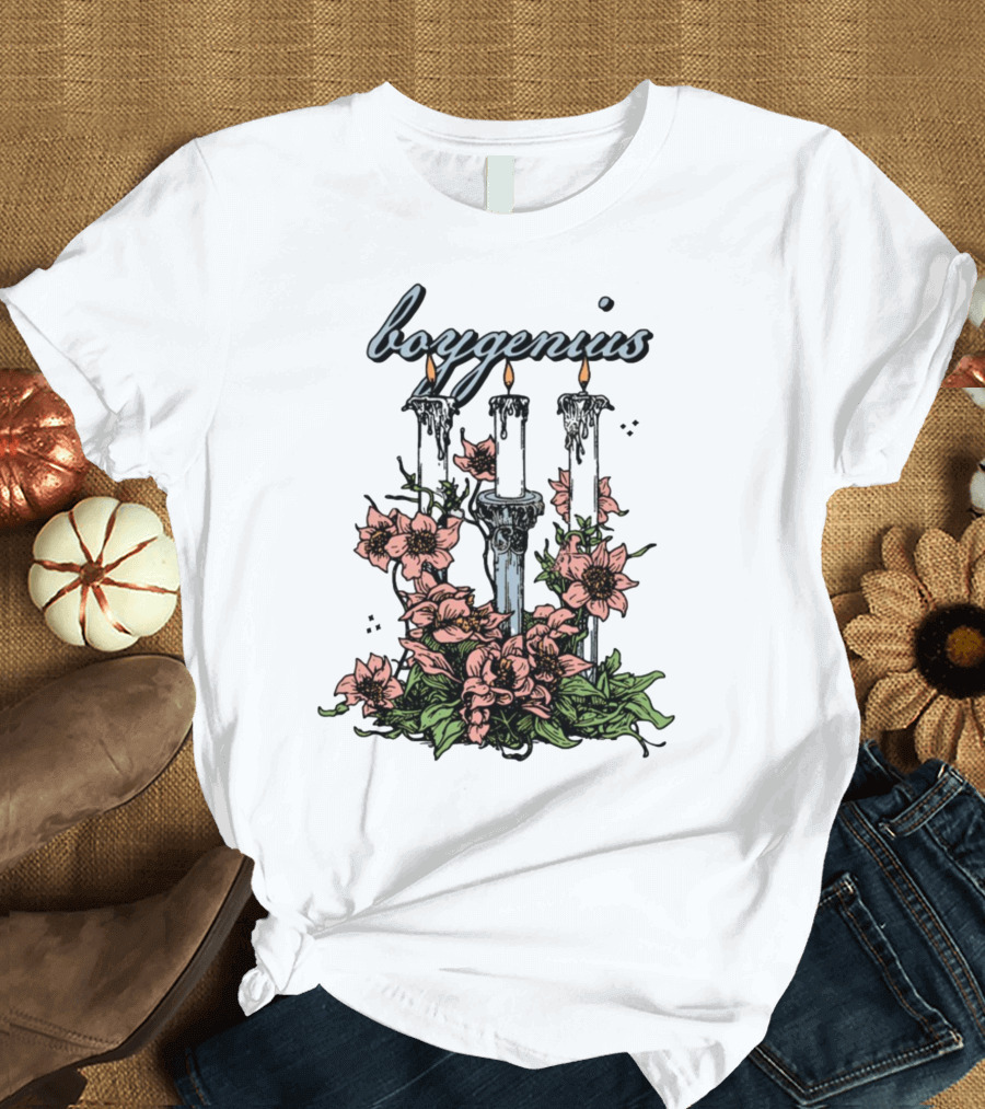 Boygenius Three Candles with Flowers T-Shirt