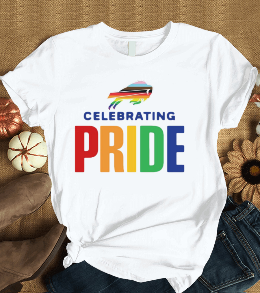 Buffalo Celebrating Pride with Rainbow Colors T-Shirt