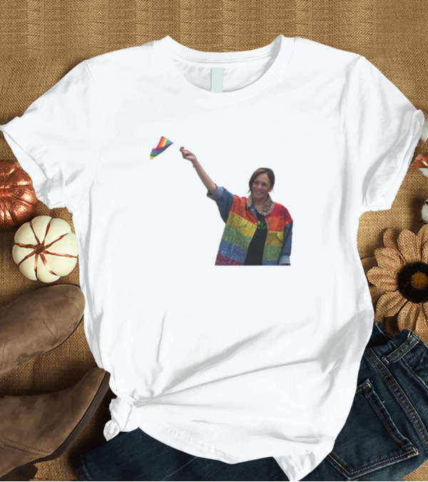 T-Shirt: Kamala Harris Rainbow Pride Flag Jacket T-Shirt Kamala Harris Rainbow Pride Flag Jacket T-Shirt