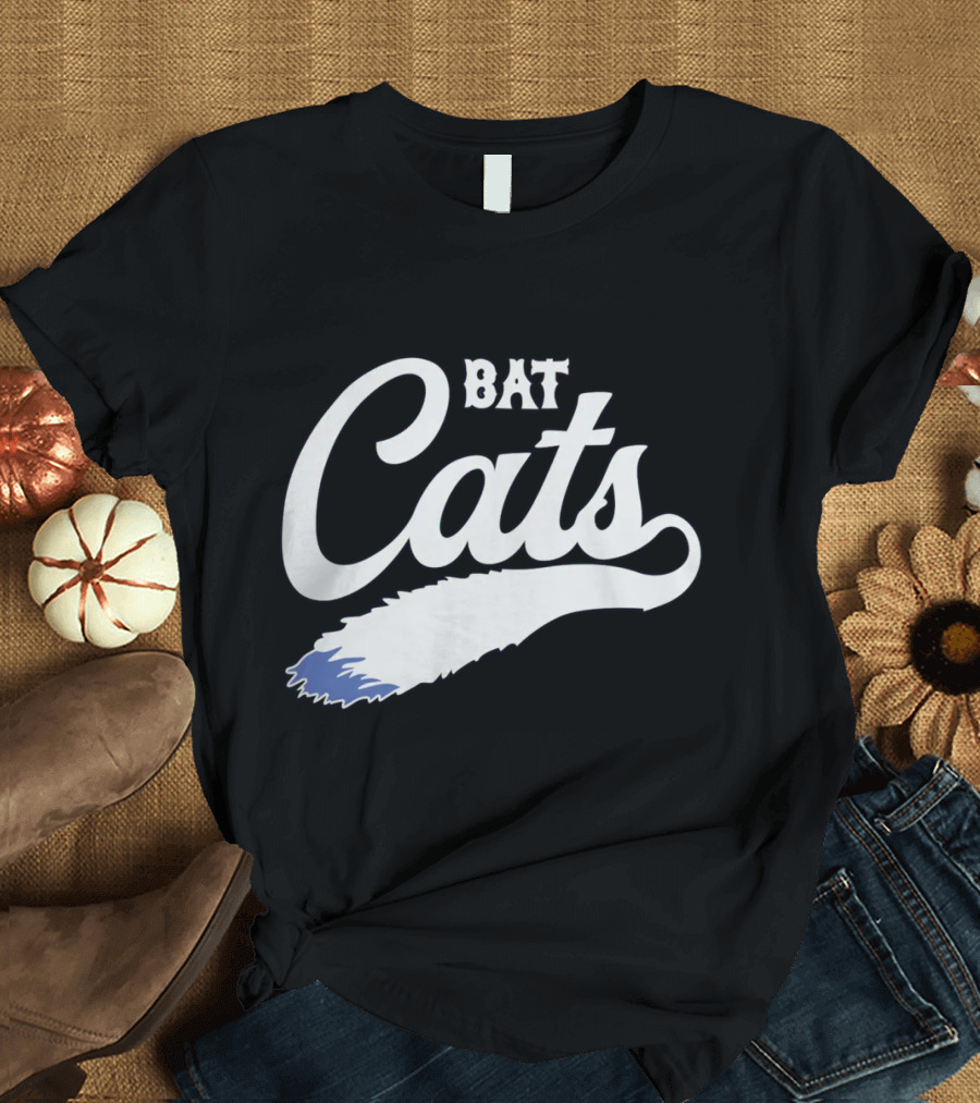 Bat Cats Logo with Feather Tail T-Shirt