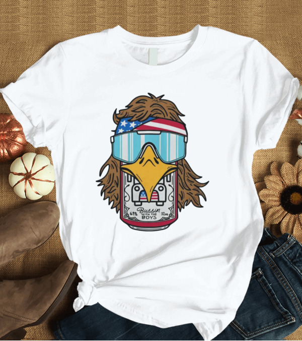 T-Shirt: Bussin' With The Boys Eagle 6.1% 12oz USA Flag Shades T-Shirt Bussin' With The Boys Eagle 6.1% 12oz USA Flag Shades T-Shirt